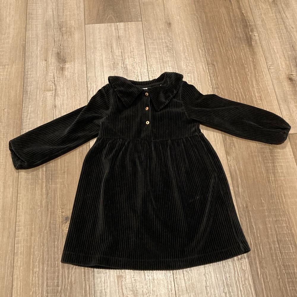 Zara Kids Corduroy Black Dress 3-4